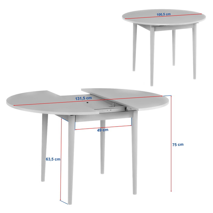 Nordure Mesa de Comedor Extensible Travertino y Nogal